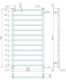 Водяна сушка для рушників Mario Inox Флет 1170х630/600 нержавіюча сталь хром 4820258987559