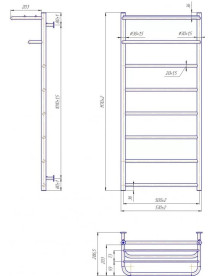 Водяной полотенцесушитель Mario Inox Hotel 1170х530/500 с полкой нержавеющая сталь хром 4820258986828