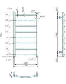Водяна сушка для рушників Mario Inox Класик 770х430/400 нержавіюча сталь хром 4820258986873