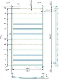 Водяной полотенцесушитель Mario Inox Классик 1170х630/600 нержавеющая сталь хром 4820258986927