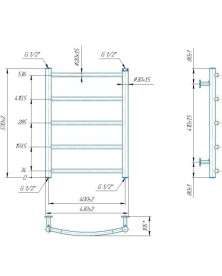 Водяной полотенцесушитель Mario Inox Классик HP 570х430/400 нержавеющая сталь хром 4820258986934