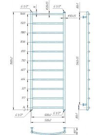 Водяна сушка для рушників Mario Inox Класик HP 1500х530/500 нержавіюча сталь хром 4820258986972