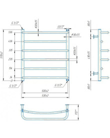 Водяной полотенцесушитель Mario Inox Люкс 570х530/500 нержавеющая сталь хром 4820258987009