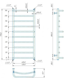 Водяной полотенцесушитель Mario Inox Люкс 970х430/400 нержавеющая сталь хром 4820258987030