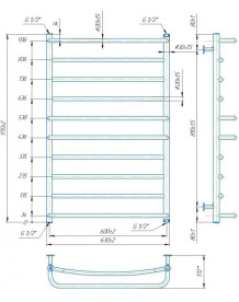 Водяной полотенцесушитель Mario Inox Люкс 970х630/600 нержавеющая сталь хром 4820258987054