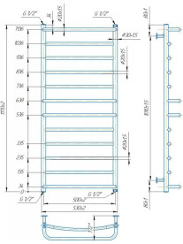 Водяной полотенцесушитель Mario Inox Люкс 1170х530/500 нержавеющая сталь хром 4820258987061