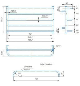 Водяной полотенцесушитель Mario Inox Люкс Сити 430х770/740 нержавеющая сталь хром 4820258987092