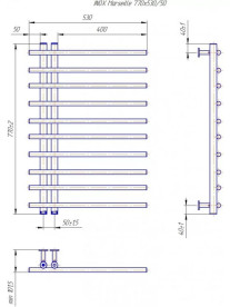 Водяной полотенцесушитель Mario Inox Марсель 770x530/50 хром 4820258987177