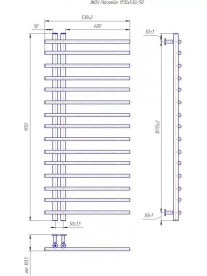 Водяной полотенцесушитель Mario Inox Марсель 1170x530/50 хром 4820258984978