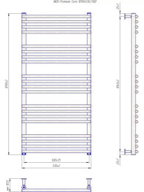 Водяна сушка для рушників Mario Inox Преміум Турин 1090х530/500 нержавіюча сталь хром 4820258987252