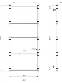 Водяна сушка для рушників Mario Inox Прованс 1170х538/500 нержавіюча сталь хром 4820258987269