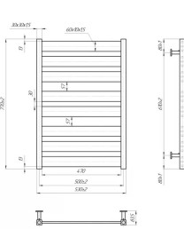 Водяной полотенцесушитель Mario Inox Санти 770х530/500 нержавеющая сталь хром 4820258987276