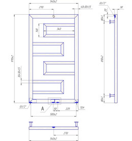 Водяной полотенцесушитель Mario Inox Талия 970х540/500/50 нержавеющая сталь хром 4820258987351