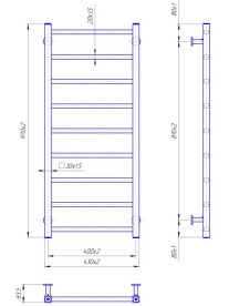 Водяной полотенцесушитель Mario Inox Токио 970х430/400 нержавеющая сталь хром 4820258988815