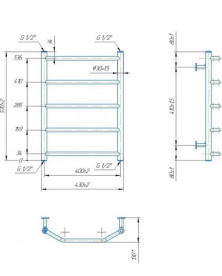 Водяна сушка для рушників Mario Inox Трапеція 570х430/400 нержавіюча сталь хром 4820258987399