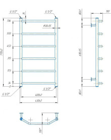 Водяной полотенцесушитель Mario Inox Трапеция 770х430/400 нержавеющая сталь хром 4820258987405