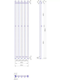 Водяна сушка для рушників Mario Inox Туб 1500х352/320 нержавіюча сталь хром 4820258987788