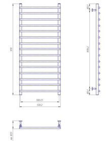 Водяна сушка для рушників Mario Inox Турин 1170х530/500 нержавіюча сталь хром 4820258987450