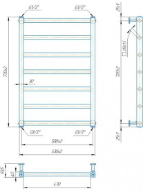 Водяна рушникосушка Mario Кіото 770x530/500 хром 4820258984619