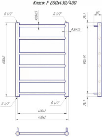Водяной полотенцесушитель Mario Классик F 600x430/400 хром 4820111357000