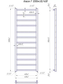 Водяной полотенцесушитель Mario Классик F 1200x430/400 хром 4820111357079