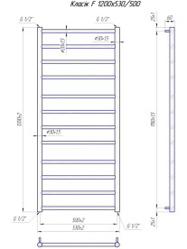 Водяной полотенцесушитель Mario Классик F 1200x530/500 хром 4820111357086