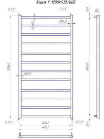 Водяной полотенцесушитель Mario Классик F 1200x630/600 хром 4820111357093