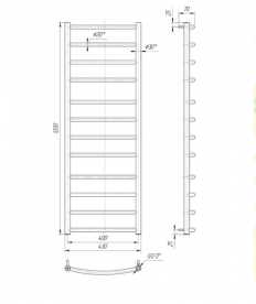 Водяний полотенцесушитель Mario Класик 1200х430 / 400 мм 4820111351770