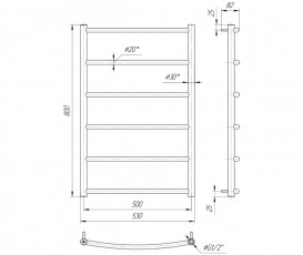 Водяной полотенцесушитель Mario Классик HP 800х530/500 мм хром 4820111351381