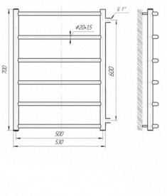 Водяний полотенцесушитель Mario Класик Б / П 1 