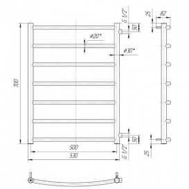 Водяний полотенцесушитель Mario Класик Б / П 1/2 