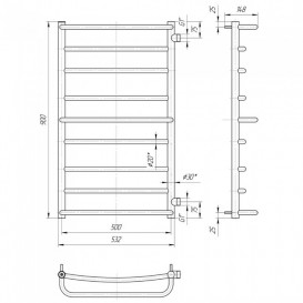 Водяной полотенцесушитель Mario Люкс Б/П 1