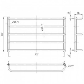Водяний полотенцесушитель Mario Люкс Сіті 500x830 / 800 мм нержавіюча сталь 4820111354528