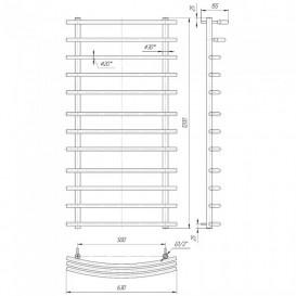 Водяний полотенцесушитель Mario Маріо 1200х630 / 500 мм нержавіюча сталь 4820111350155