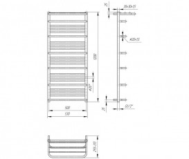 Водяний полотенцесушитель Mario Преміум Люксор 1200x530x500 4820111353316