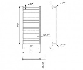Водяной полотенцесушитель Mario Премиум Классик 1100x540x500 4820111352043