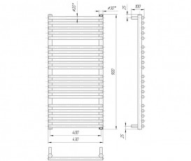 Водяной полотенцесушитель Mario Премиум Турин 900x430x400 4820111353088
