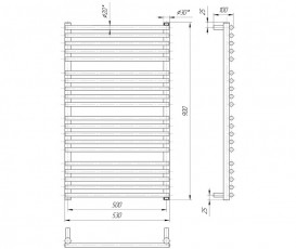 Водяной полотенцесушитель Mario Премиум Турин 900x530x500 4820111353095