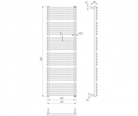 Водяной полотенцесушитель Mario Премиум Турин 1360x430x400 4820111353118