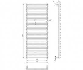 Водяной полотенцесушитель Mario Премиум Турин 1360x530x500 4820111353125