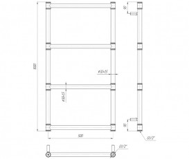 Водяний полотенцесушитель Mario Прованс 1000х500 4820111354481