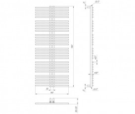 Водяний полотенцесушитель Mario Рим 1360x560x50 4820111352883