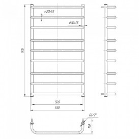 Водяной полотенцесушитель Mario Стандарт 900x530/500 мм нержавеющая сталь 4820111350438