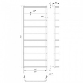 Водяний полотенцесушитель Mario Стандарт HP 1400x530 / 500 мм нержавіюча сталь 4820111352173