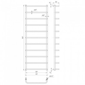 Водяной полотенцесушитель Mario Стандарт HP 1550x530/500 мм нержавеющая сталь 4820111352081