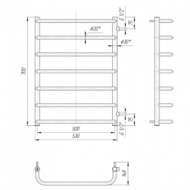 Водяной полотенцесушитель Mario Стандарт Б/П 1/2