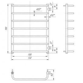 Водяной полотенцесушитель Mario Стандарт Б/П 1