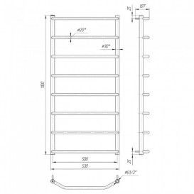 Водяний полотенцесушитель Mario Трапеция HP 1100x530 / 500 мм нержавіюча сталь 4820111351817