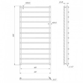 Водяний полотенцесушитель Mario Турин 1200x630 / 600 мм нержавіюча сталь 4820111353040