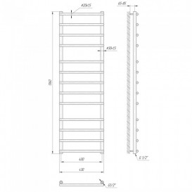 Водяний полотенцесушитель Mario Турин 1360x430 / 400 мм нержавіюча сталь 4820111353057